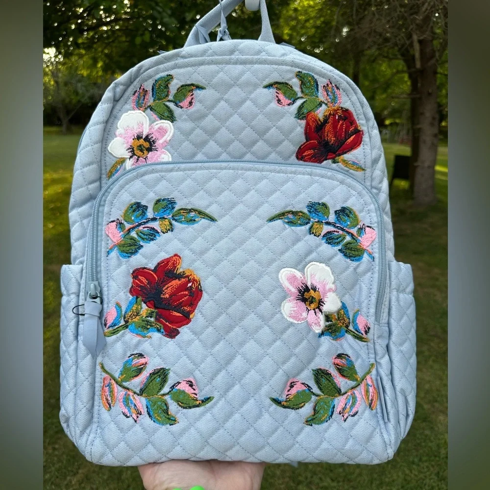 Vera Bradley Campus Backpack Sea Air Floral NWT